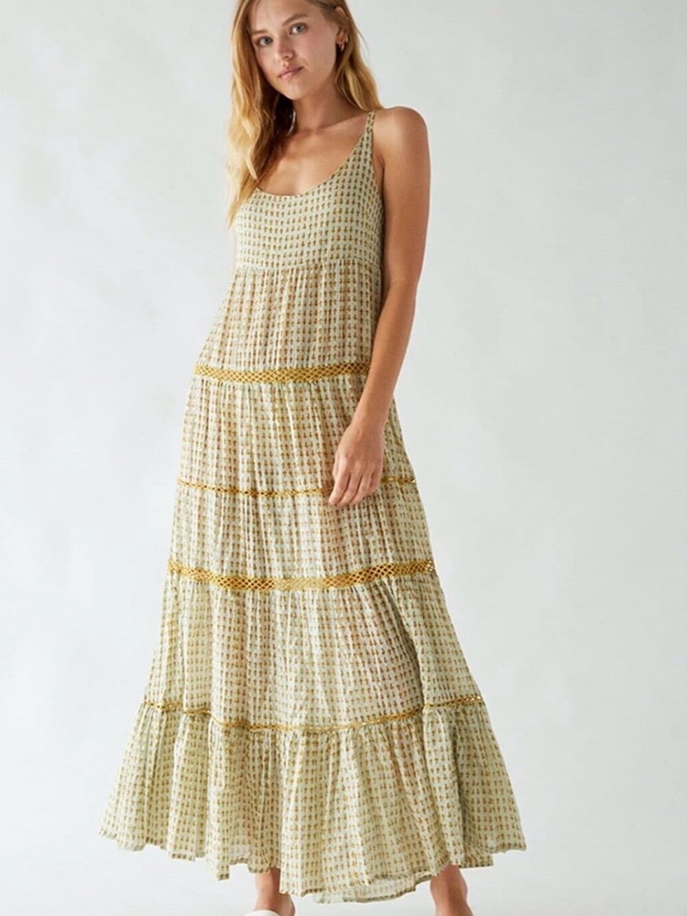 Free People Intimately FP Tiered Eyelet Maxi Size S NWT